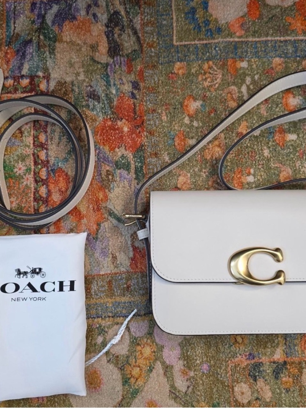 Coach Chalk Leather Crossbody Bag with Gold 'C' Hardware